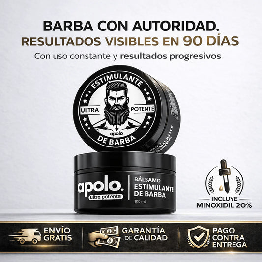 Bálsamo Apolo para Crecimiento de Barba Ultra Potente con Minoxidil 20% | 100mL